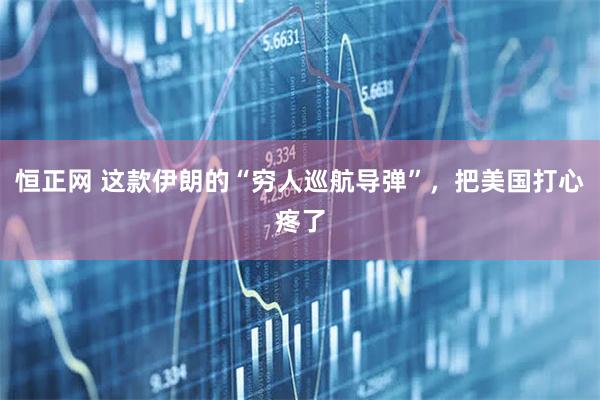 恒正网 这款伊朗的“穷人巡航导弹”，把美国打心疼了